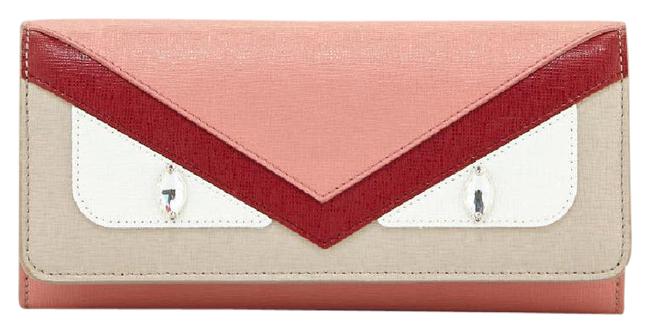 Fendi Monster Wallet On A Chain Pink Leather Shoulder Bag 