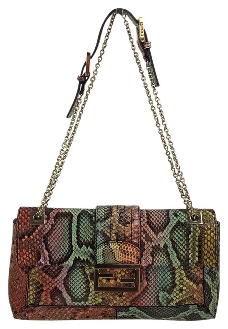 Fendi Multicolor Python Baguette 