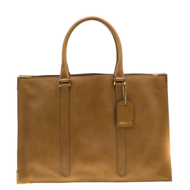 Fendi Mustard Dimpled Classico 4 Yellow Leather Tote 