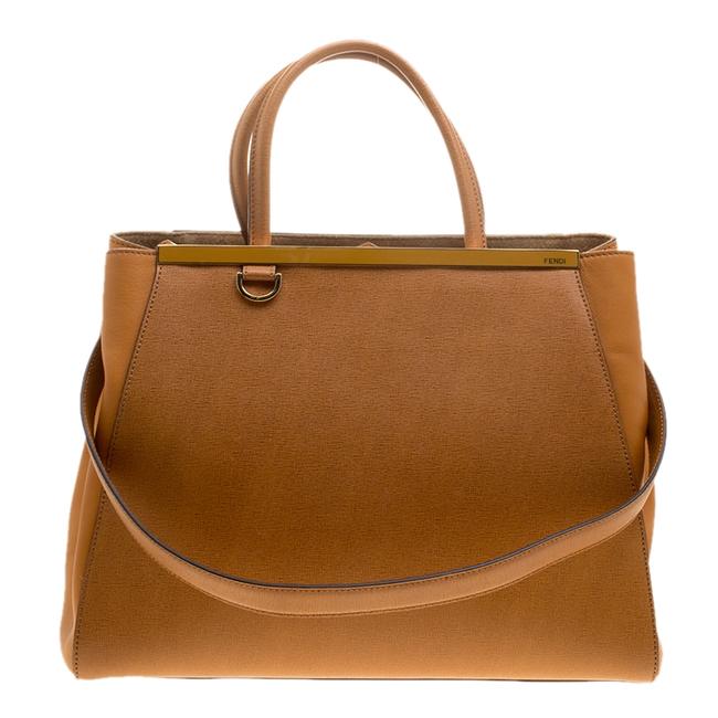 Fendi Mustard Saffiano 2jours Yellow Leather Tote 