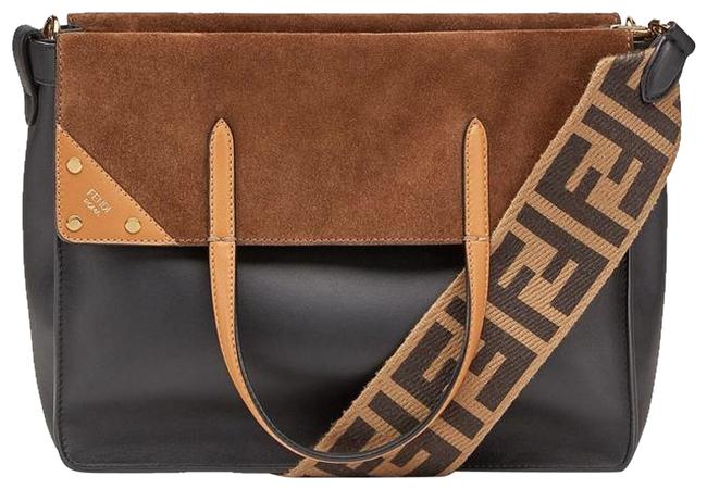 Fendi New 2019 Flip Large Multicolor LeatherSuede Tote 