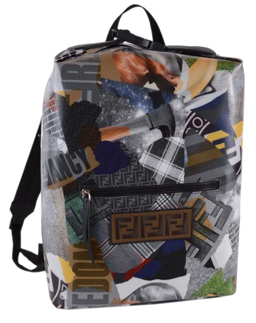 Fendi New 7vz044 Large Zaino Remix Century Multicolor Coated Canvas Backpack 