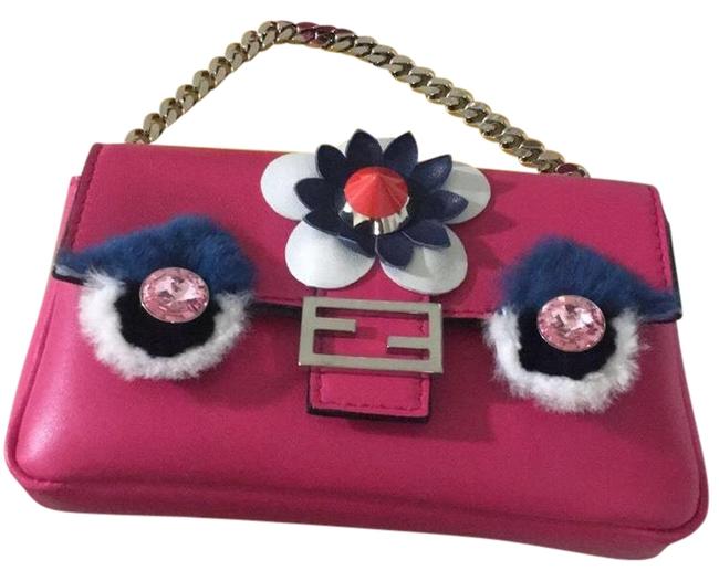 Fendi New Nappa Mini Monster Pink Leather Baguette 