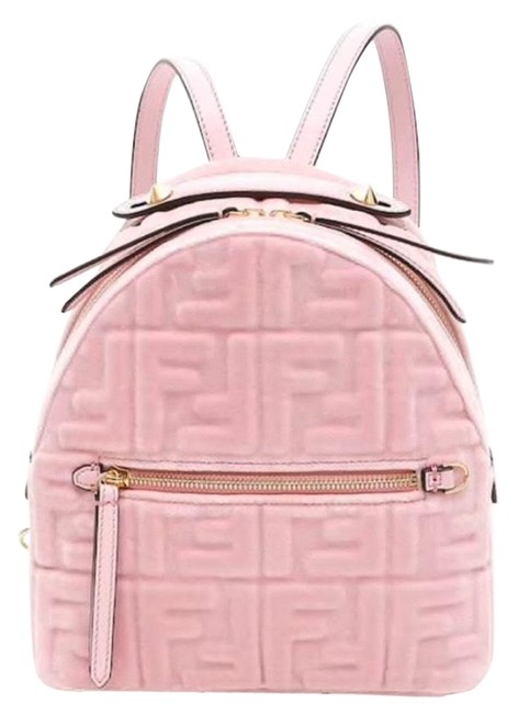 Fendi New Velvet Pink Backpack 