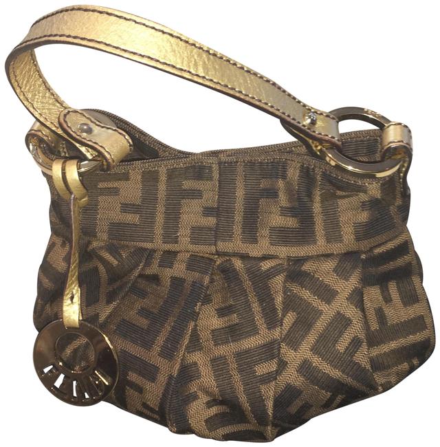 Fendi New Zucca Pouch Brown Monogram Canvas Wristlet 