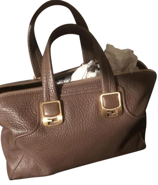 Fendi No Moca Brown Leather Tote 