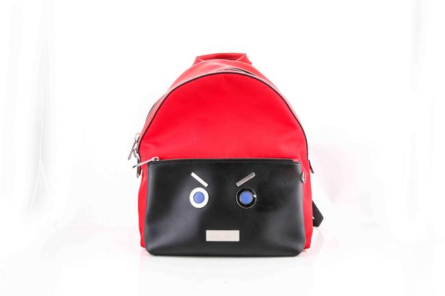Fendi Words In Red Leather Backpack 
