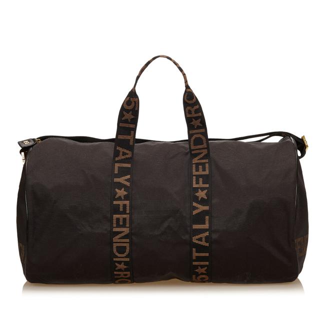 Fendi Nylon Duffel Brown Fabric WeekendTravel Bag 