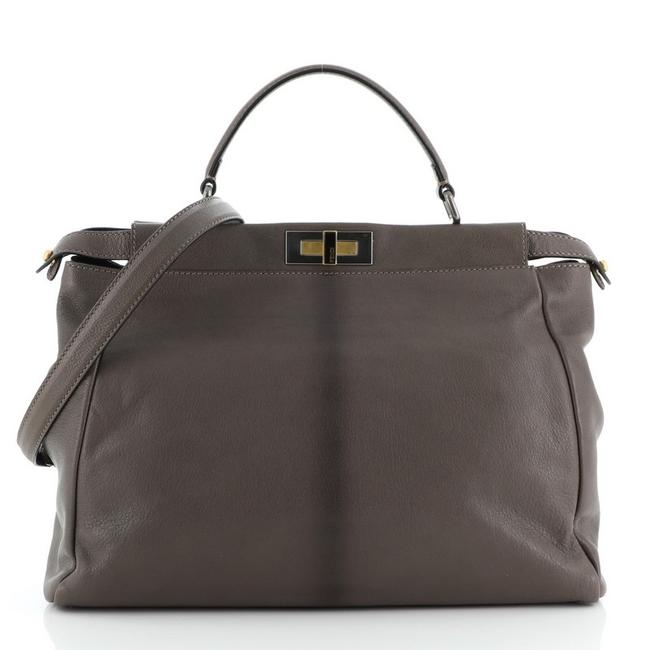 Fendi Ombre Peekaboo Large Gray Leather Messenger Bag 