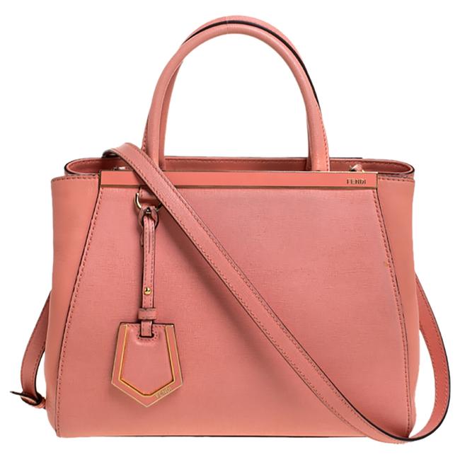 Fendi Peach Mini 2jours Orange Leather Tote 