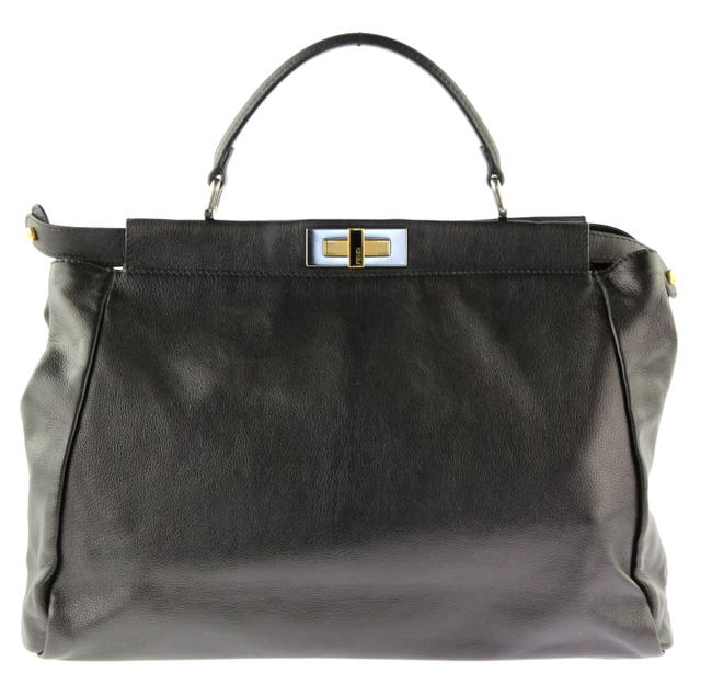 Fendi Peek A Boo Black Leather Tote 