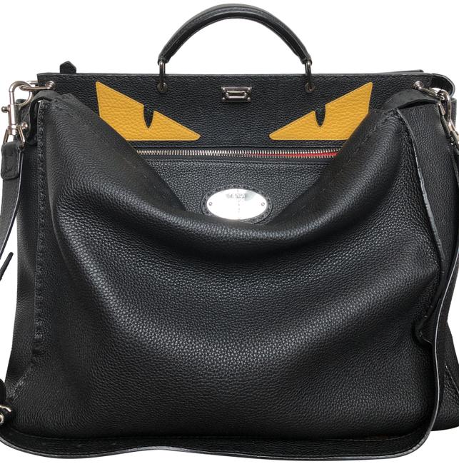 Fendi Peekaboo Black Leather Tote 