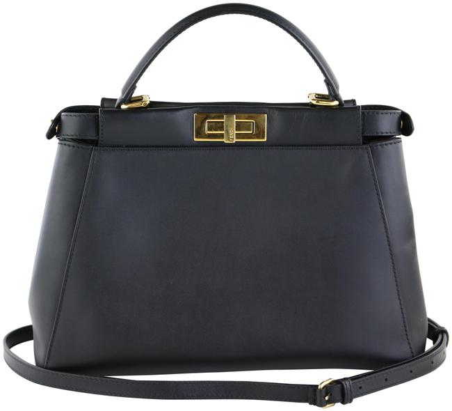 Fendi Peekaboo Black Smooth Nappa Leather Tote 
