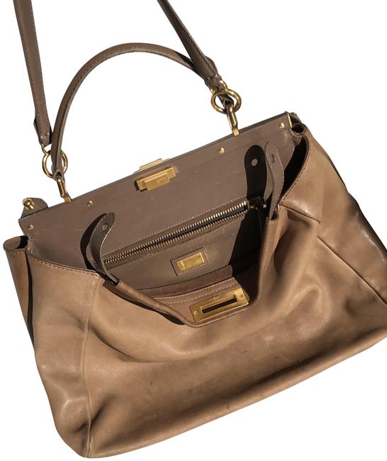 Fendi Peekaboo Brown Leather Laptop Bag 