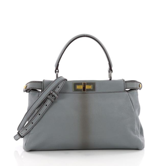 Fendi Ombre Peekaboo Handbag Regular Grey Leather Tote 