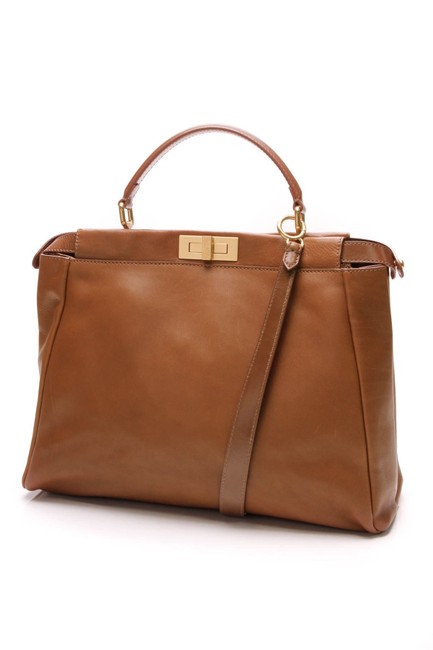 Fendi Bag Peekaboo Large Brown Leather Tote 