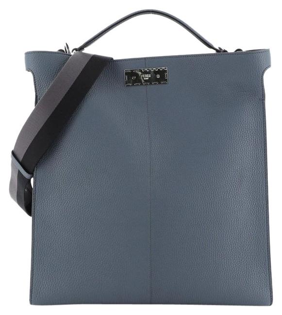 Fendi Peekaboo X lite Fit Blue Leather Tote 