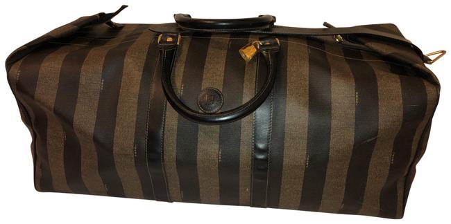 Fendi Pequin 2way Brown Pvc Leather WeekendTravel WeekendTravel Bag 