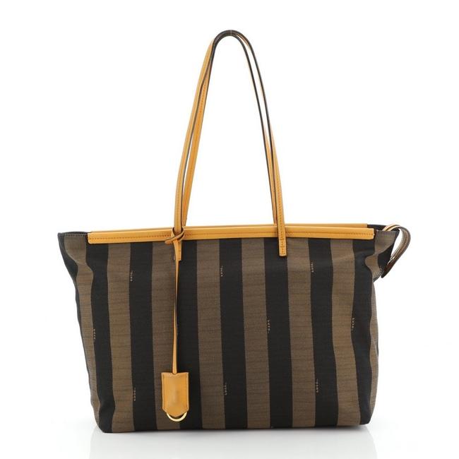 Fendi Pequin Roll Canvas Large Tote 