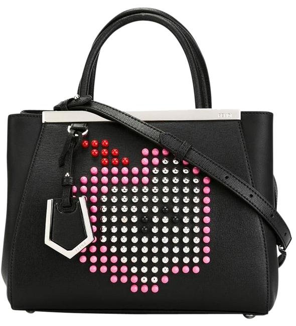 Fendi Petite 2jours Apple Black Leather Tote 