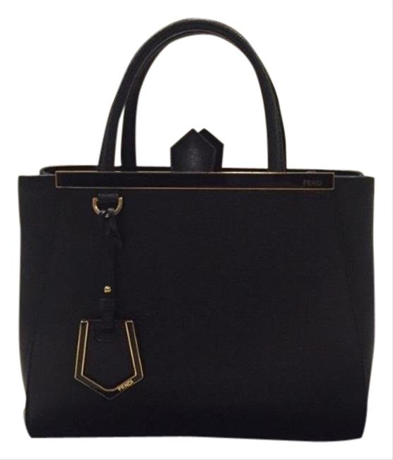 Fendi Petite 2jours Black Leather Tote 