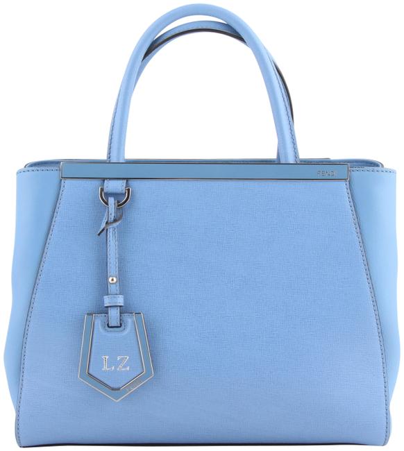 Fendi Bag Petite 2jours Blue Calfskin Leather Tote 