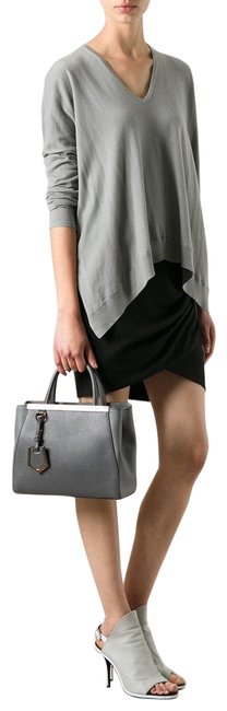 Fendi Petite 2jours Gray Leather Tote 
