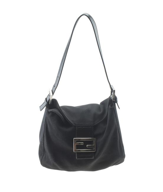 Fendi Pochette 164589 Black Canvas WeekendTravel Bag 