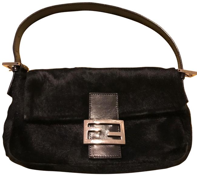 Fendi Pony Black Fur Baguette 