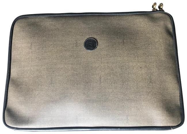 Fendi Portfolio Document Browns Pvc and Leather Trim Laptop Bag 