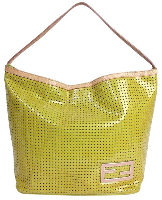 Fendi Lime Green Patent Leather Tote 