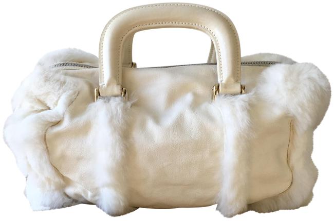 Fendi Rabbit Handbag Ivory Leather Tote 