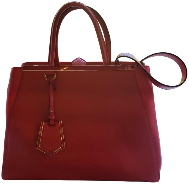 Fendi Red Calfskin Leather Tote 
