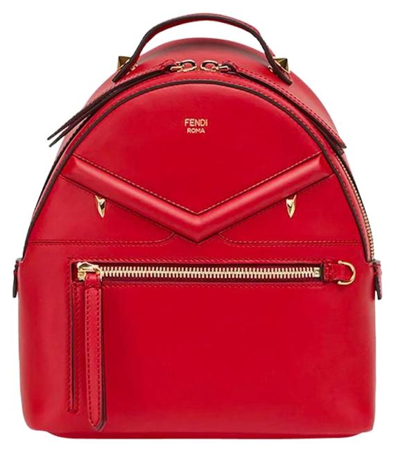 Fendi Red Lambskin Leather Backpack 