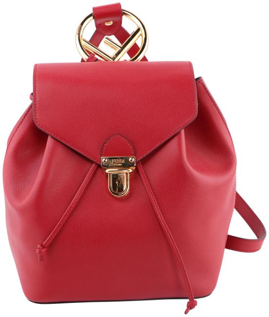 Fendi Red Leather Backpack 