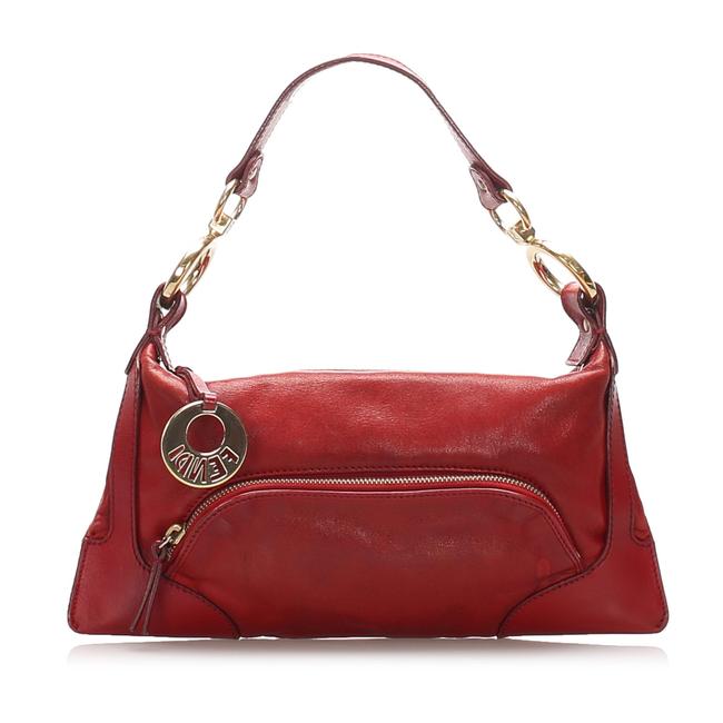 Fendi Red Leather Baguette 