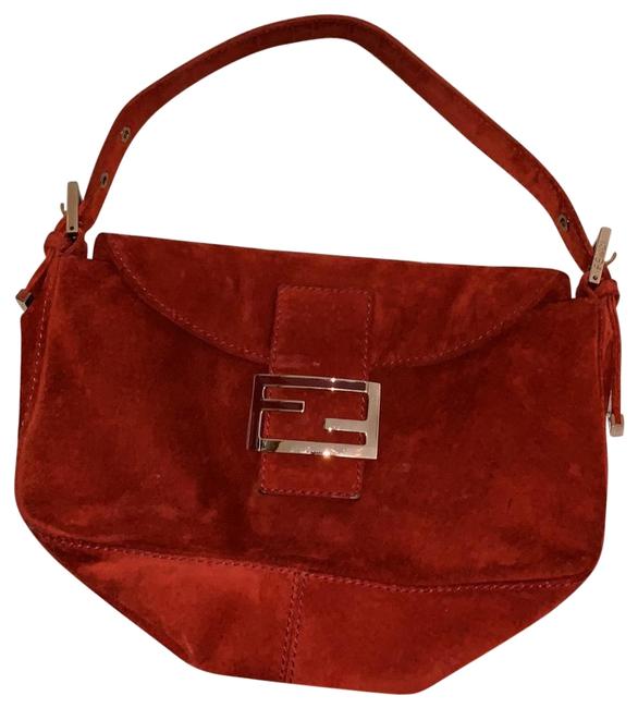 Fendi Red Suede Leather Baguette 