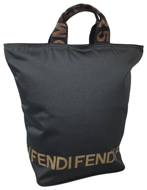 Fendi Satchel Roma 1925 Black Canvas Tote 