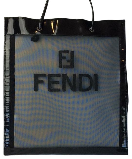 Fendi Reserve For Ashley A Large Black Patent Leather Tote 