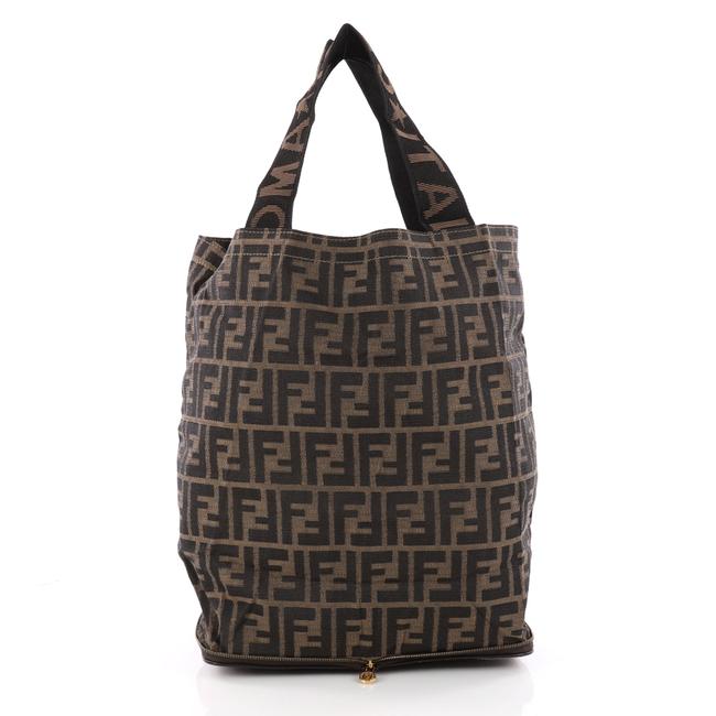 Fendi Roma 1925 Foldable Tabacco Zucca Brown Canvas Tote 