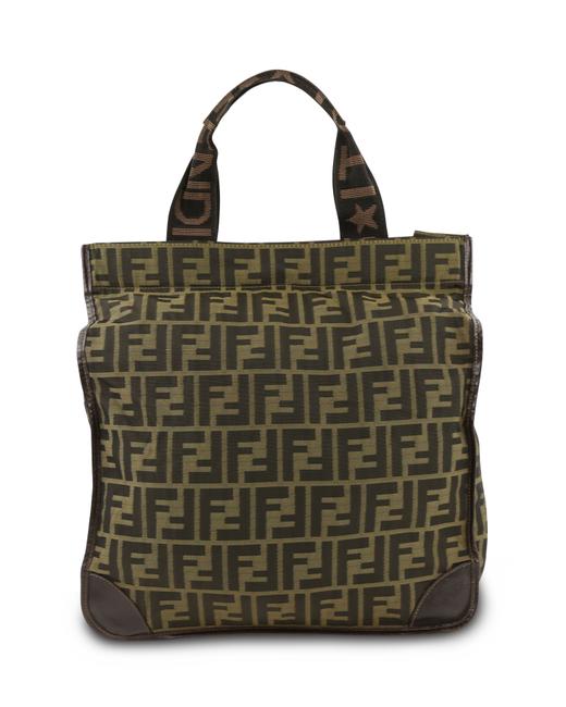 Fendi Roma 1925 Folding Zucca Brown Canvas Tote 