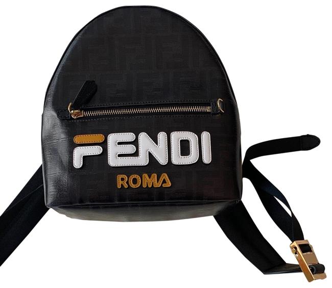 Fendi Roma Ff "Mania" Mini Black Vetillo Backpack 