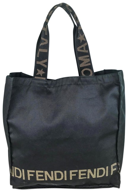 Fendi Roma Italy 1925 Black Canvas Tote 
