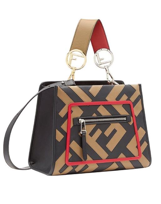 Fendi Runaway Small BlackBrown Leather Tote 