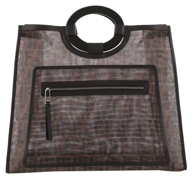 Fendi Runaway Zucca Large Brown Mesh Tote 
