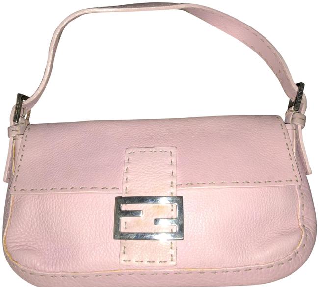 Fendi Saddlestitch Pink Leather Baguette 