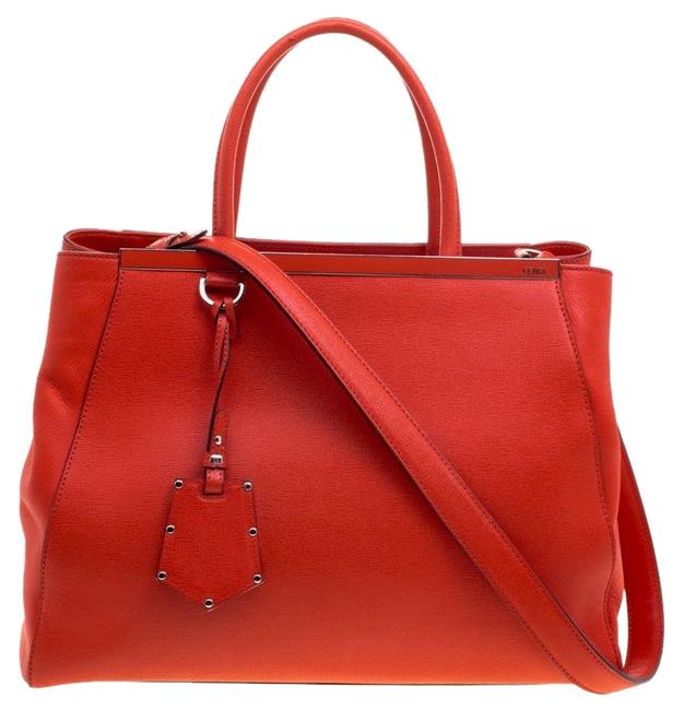 Fendi Candy Saffiano 2jours Red Leather Tote 