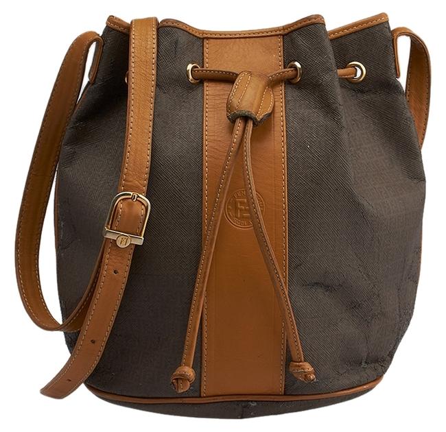 Fendi S.a.s. Vintage Monogram 67934 Brown Coated Canvas Shoulder Bag 