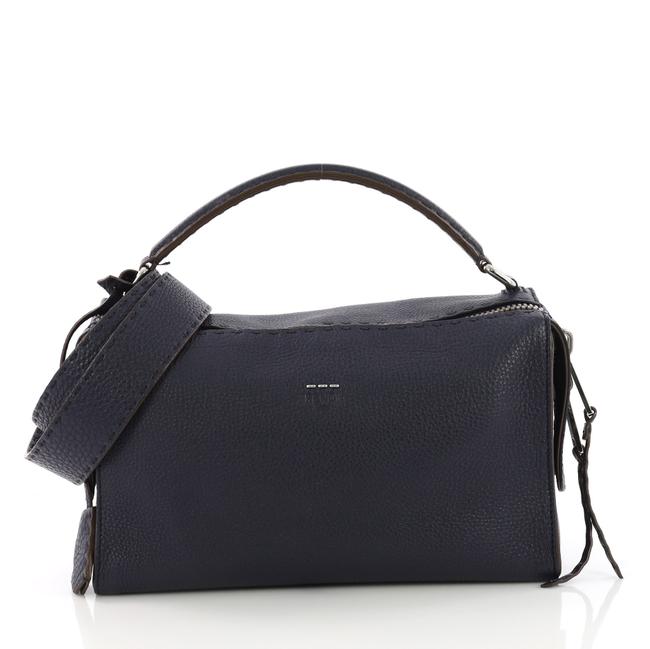 Fendi Selleria Blue Leather Tote 