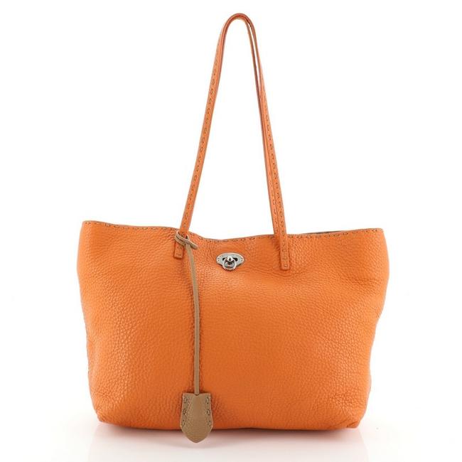 Fendi Selleria Carla Small Oranger Leather Tote 